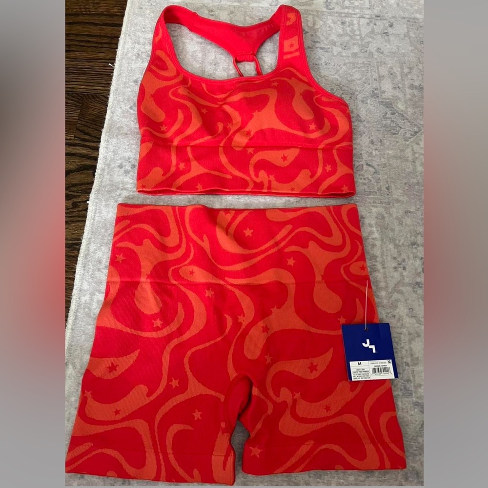 Joy Lab Red and Orange Patterned Shorts